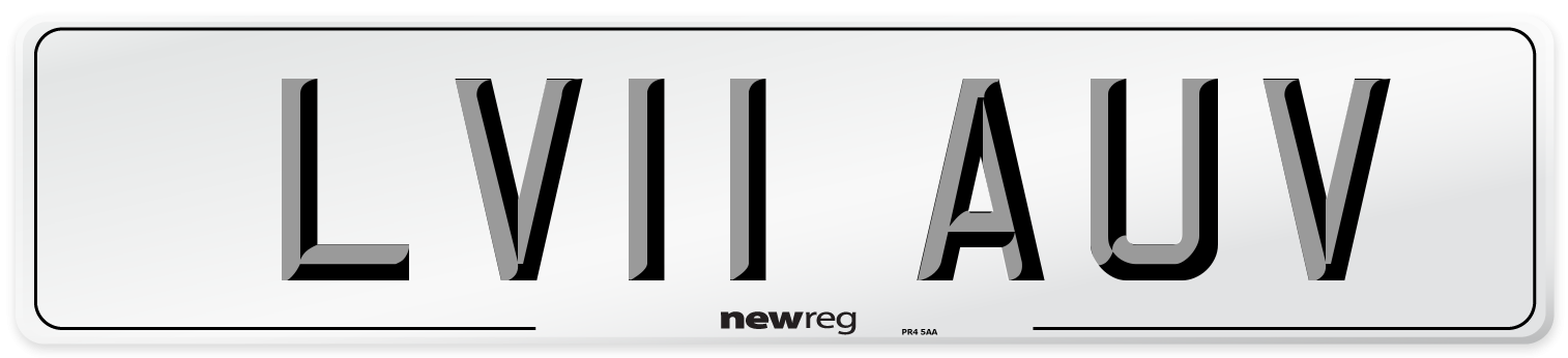 LV11 AUV Number Plate from New Reg